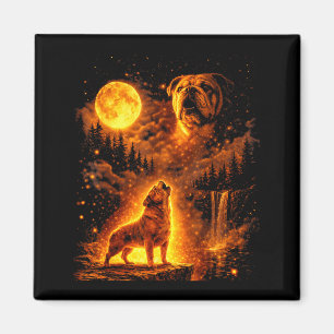 Íman Luz do luar vintage cachorro bulldog engraçado uiv