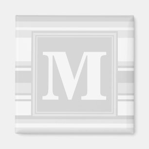 Íman Luz do monograma - listras cinzentas