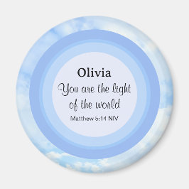 Íman Luz do Mundo Bíblia Azul Nome Verso