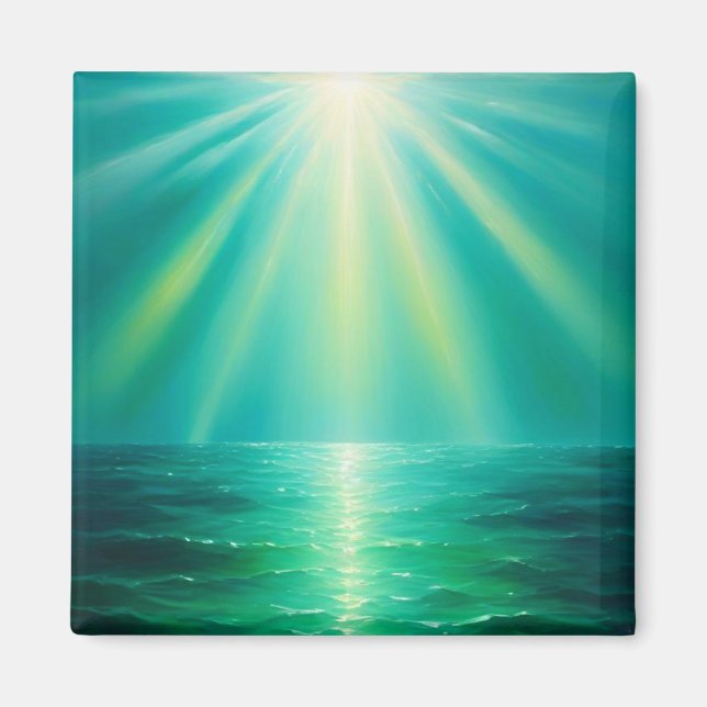 Íman Luz do sol linda no ímã de arte do mar (Frente)
