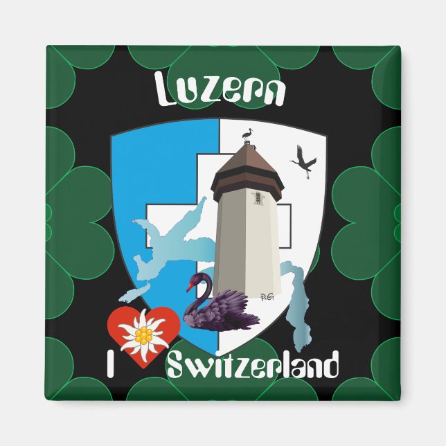 Íman Luzern Schweiz Magnet (Frente)