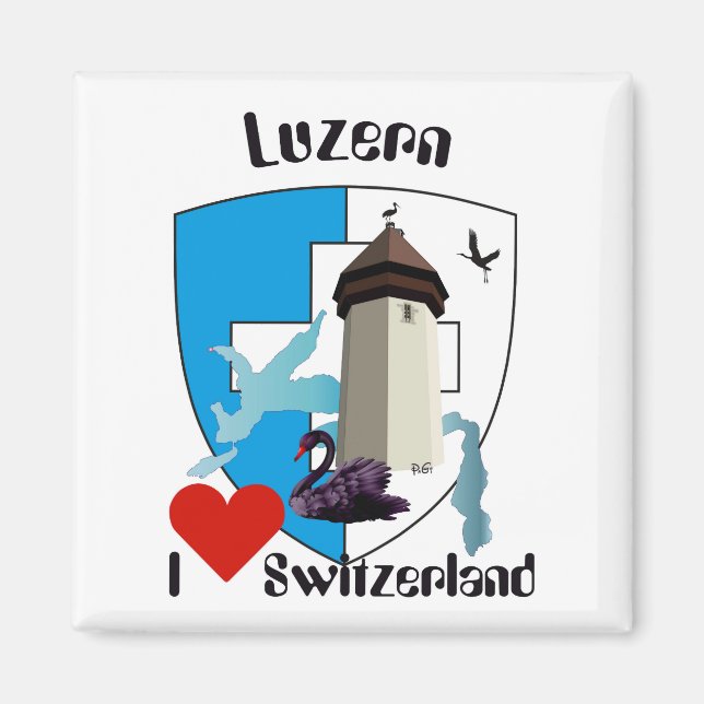 Íman Luzern Schweiz Magnet (Frente)