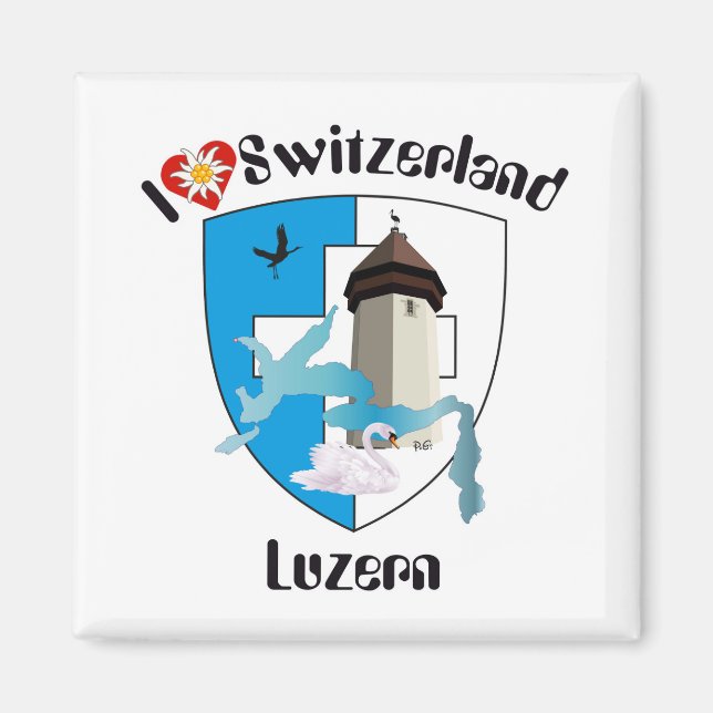 Íman Luzern Schweiz Magnet (Frente)