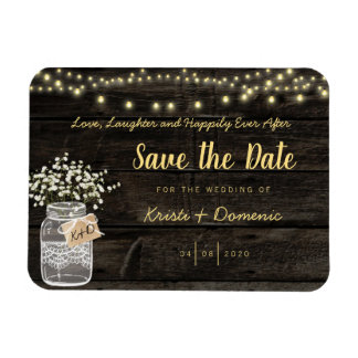 Íman Luzes brilhantes de Mason Jar Rustic