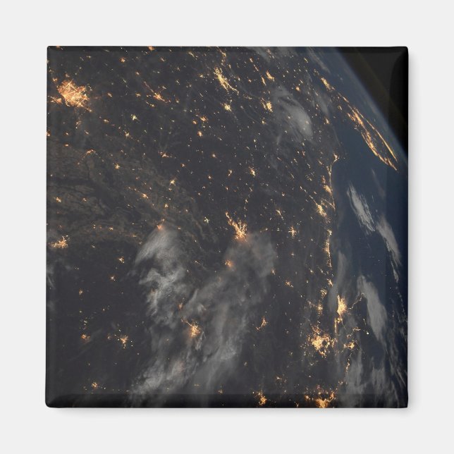 Íman Luzes Da Cidade À Noite No Planeta Terra (Frente)