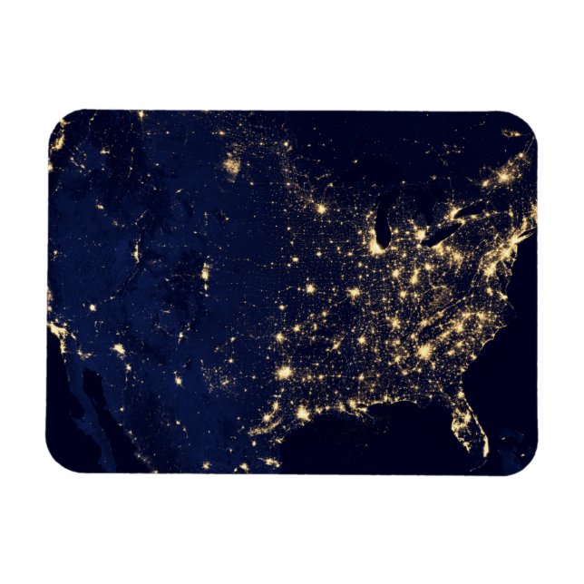 Íman Luzes Da Cidade Dos Estados Unidos À Noite. (Horizontal)