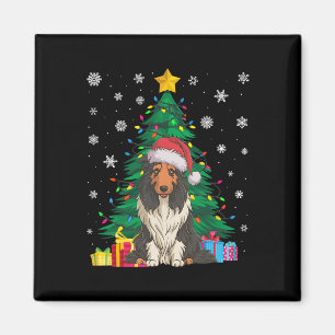 Íman Luzes De Árvore Xmas Doce Feio Cão Collie S