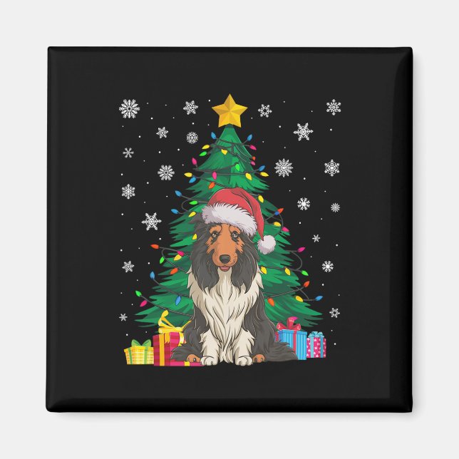 Íman Luzes De Árvore Xmas Doce Feio Cão Collie S (Frente)