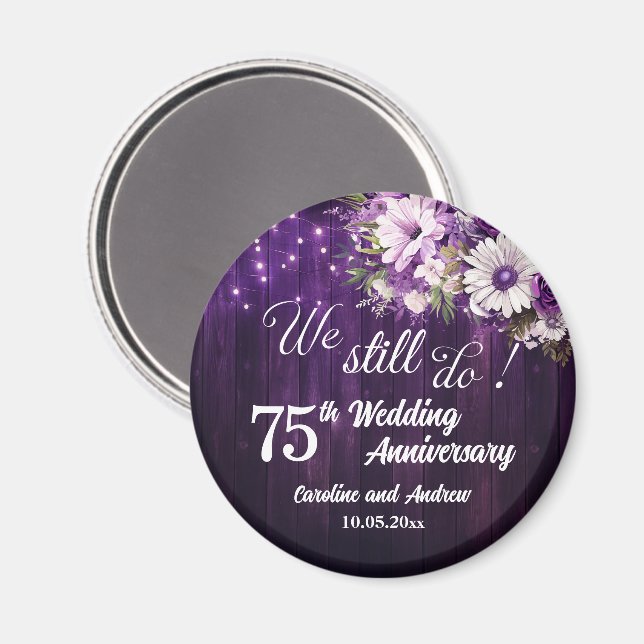 Íman Luzes de Corda de Aniversário de Casamento de 75 A (Front/Back)