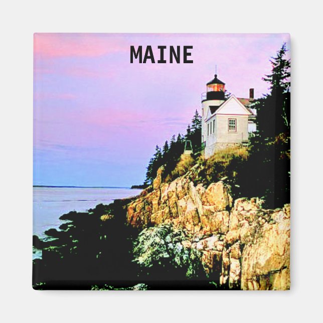 ÍMAN LUZES DE HARBOR DE BASE, MAINE (Frente)