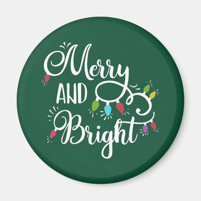 Íman luzes de Natal alegres e brilhantes (Frente)