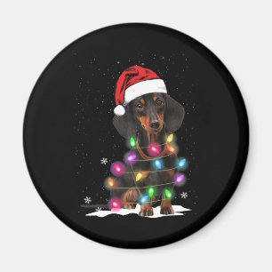Íman Luzes De Natal Dachshund Com Neve