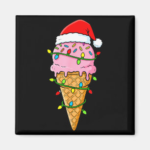 Íman Luzes de Natal de Cone de Sorvete Chapéu do Papai