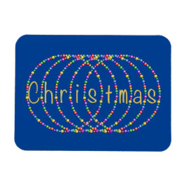 Íman Luzes de Natal Douradas - Design azul