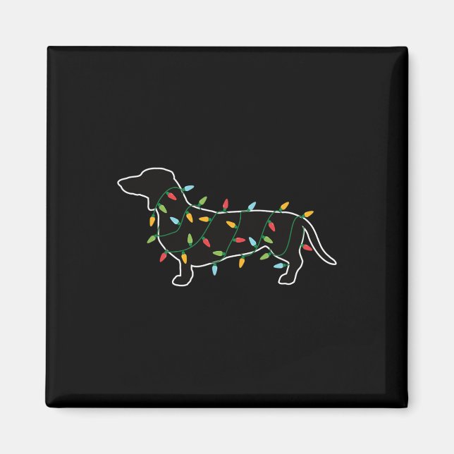 Íman Luzes De Natal Presente Para O Cão Ao Lover Dachsh (Frente)