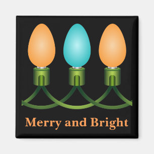 Íman Luzes de Natal Trio Laranja e Azul