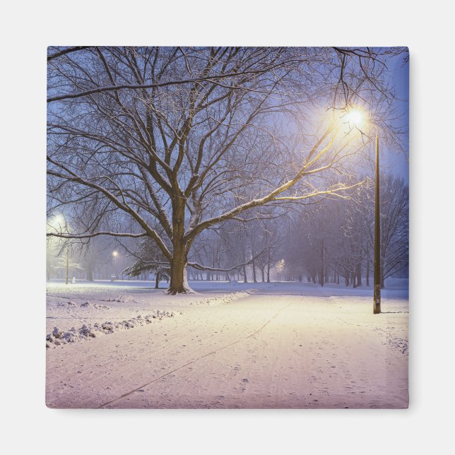 Íman Luzes de rua e cobertas de neve (Frente)