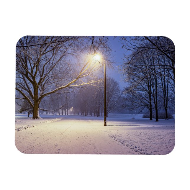 Íman Luzes de rua e cobertas de neve (Horizontal)
