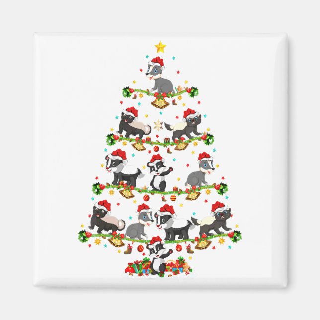 Íman Luzes de Texugo Natal Papai Noel Texugo Árvore de  (Frente)