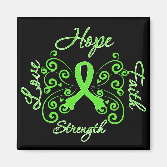 Íman Lyme Disease Hope Motto Butterfly (Frente)