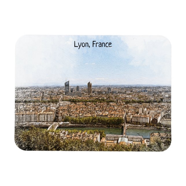 Íman Lyon França Panorama View (Horizontal)