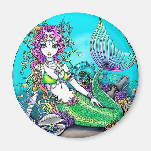 Íman Lyra Tropical Rainbow Mermaid Magnet (Frente)
