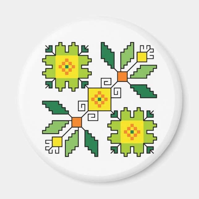 Íman M0024 Magnet Motif búlgaro folk shevitsa verde (Frente)