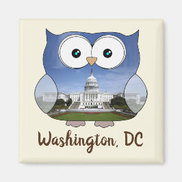 Íman M190132 Chubby Owl | Washington DC i Souvenir