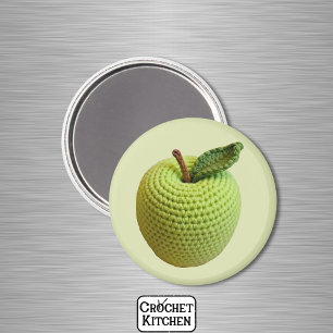 Íman Maçã de crochê de Fruta Mineral Verde