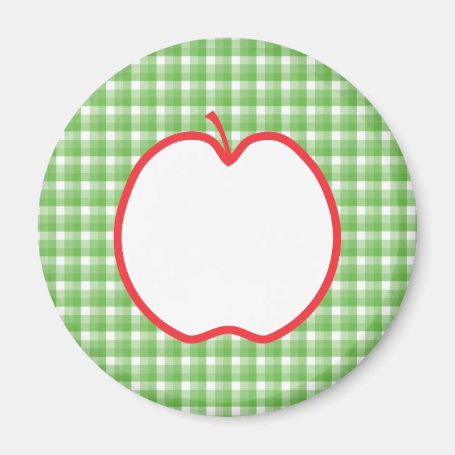 Íman Maçã Vermelha. Com o Fundo de Verificação Verde e  (Frente)