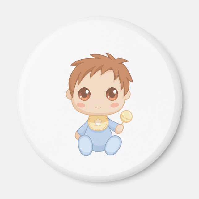 Íman Macacão de Bebê Menino Azul (Frente)