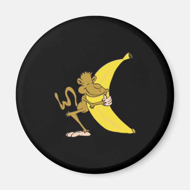 Íman macaco abraçando banana (Frente)