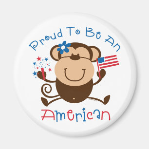 Íman Macaco americano orgulhoso da menina
