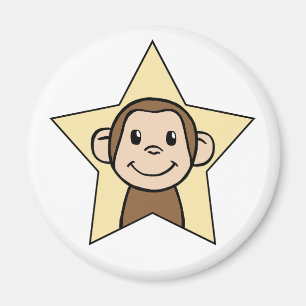 Íman Macaco bonito do clipart dos desenhos animados com