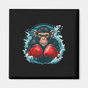 Íman Macaco Boxeador Com Luvas de Boxe Kickboxing Engra