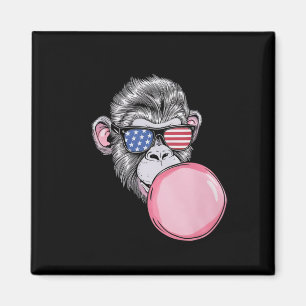 Íman Macaco Com Bandeira Americana Pulga 4 De Julho Pre