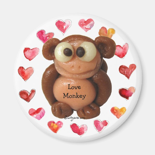Íman Macaco de Amor, Magnetos Personalizados - Presente (Frente)