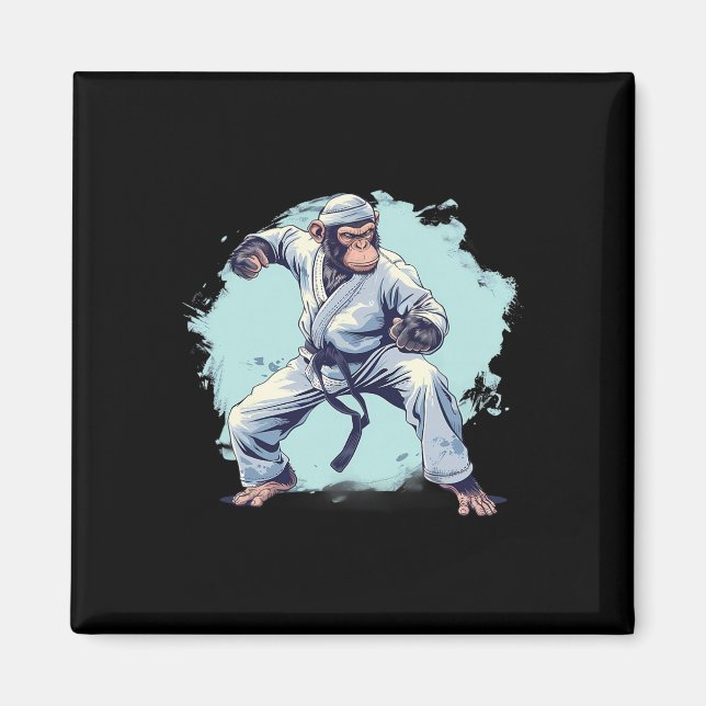 Íman Macaco de Karatê Artes Marciais Kickboxing Judo Mm (Frente)