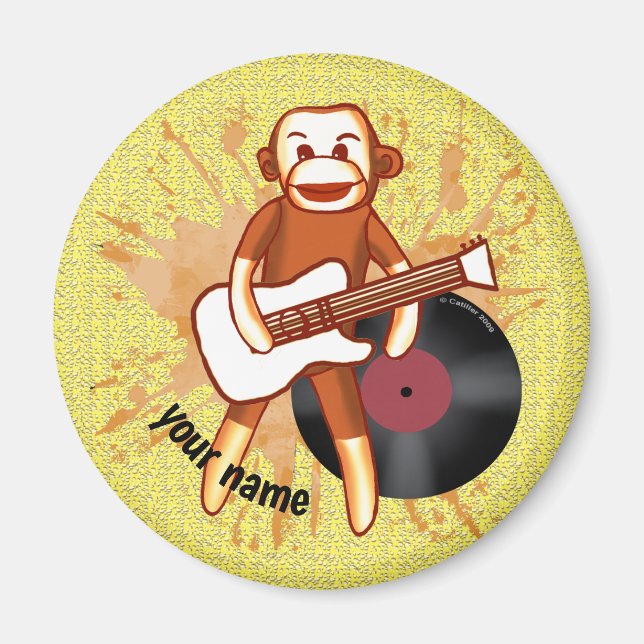 Íman Macaco de Meia de Rock and Roll (Frente)