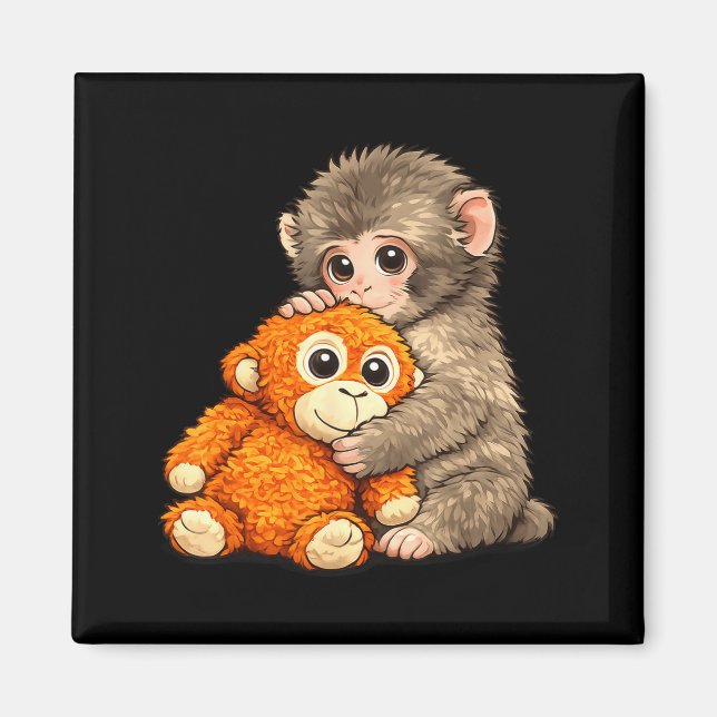 Íman macaco de punho meme da internet com urso de pelúc (Frente)