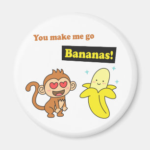 Íman Macaco Fofo Vá Comer Bananas Piada Brega