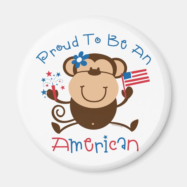 Íman Macaco-Garota Americano Orgulhento (Frente)