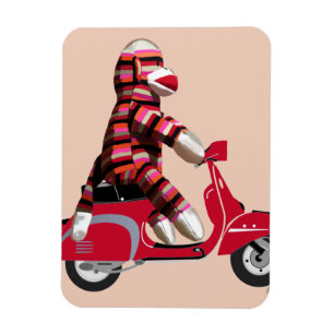 Íman Macaco-meia em Red Moped