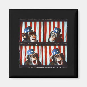 Íman Macaco patriótico animal bandeira americana 4 de j