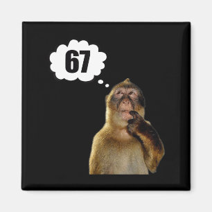 Íman Macaco Pensativo Engraçado Meme Seis Sete 6 7 Meme
