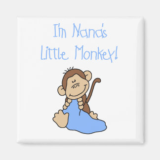 Íman Macaco pequeno da Nana - Camisetas azuis e present