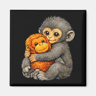 Íman Macaco punching engraçado cute bebê animal abraçan