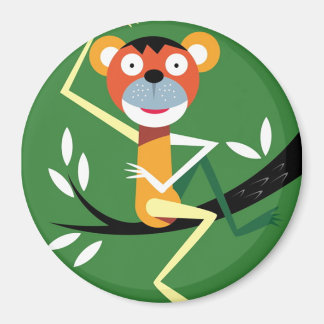 Íman Macaco Sentado Em Árvore