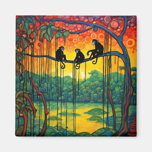 Íman Macacos-aranha no galho (Frente)