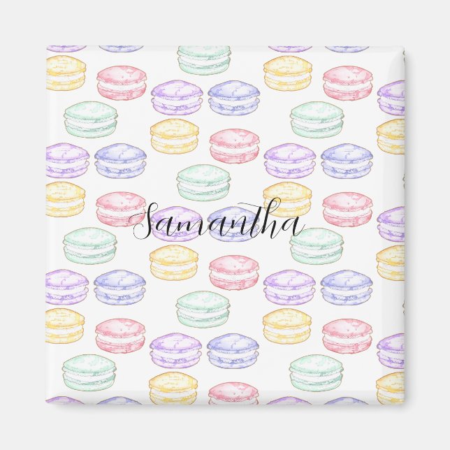 Íman Macarões Franceses com Aquarela (Frente)